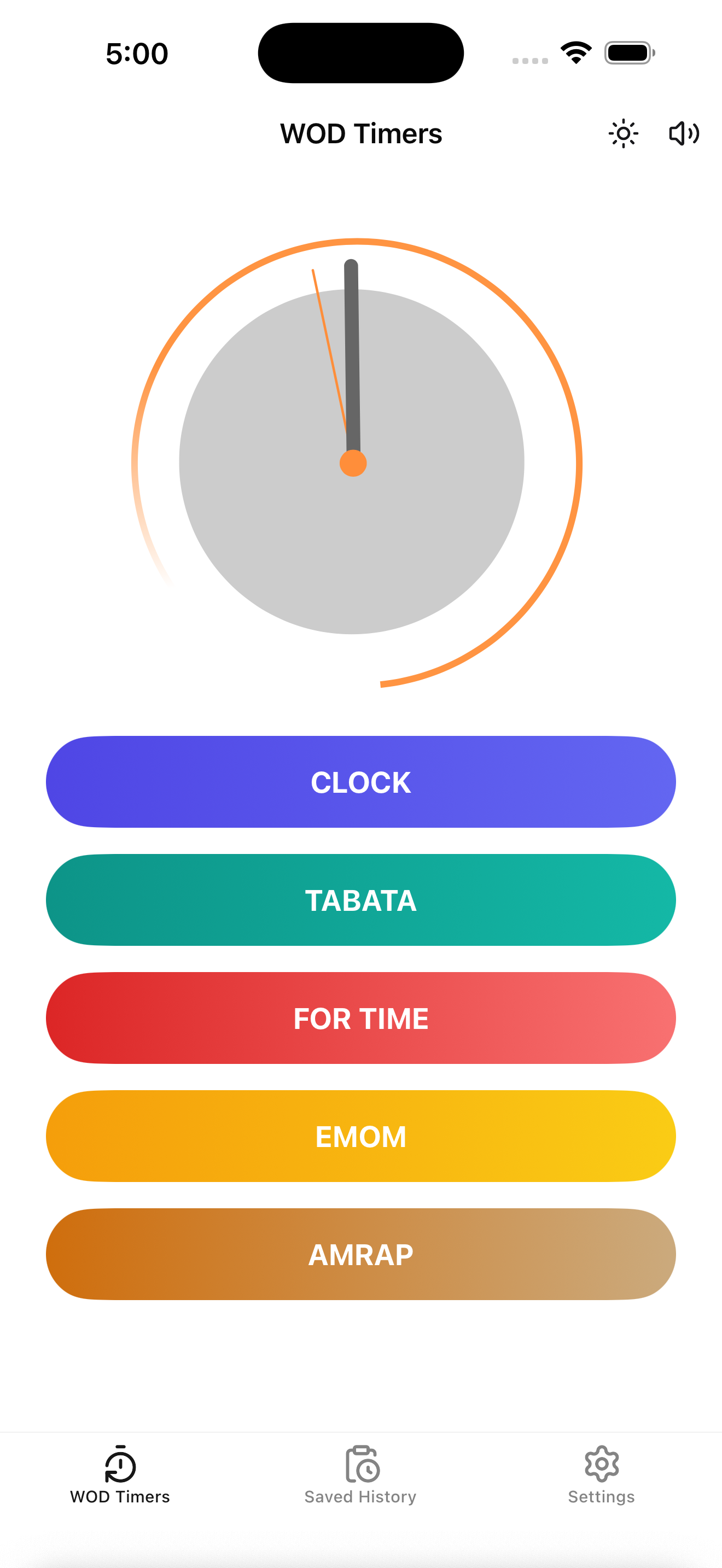 WOD Timer App Mockup Light